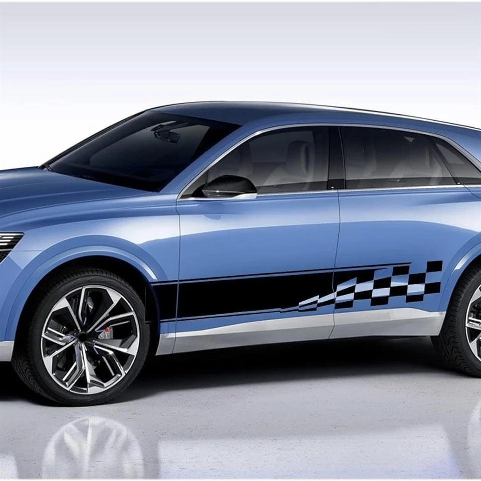 Vinyl Black Racing Stripes Decals Car Body