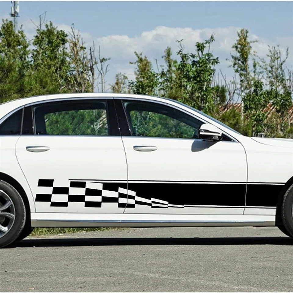 Vinyl Black Racing Stripes Decals Car Body