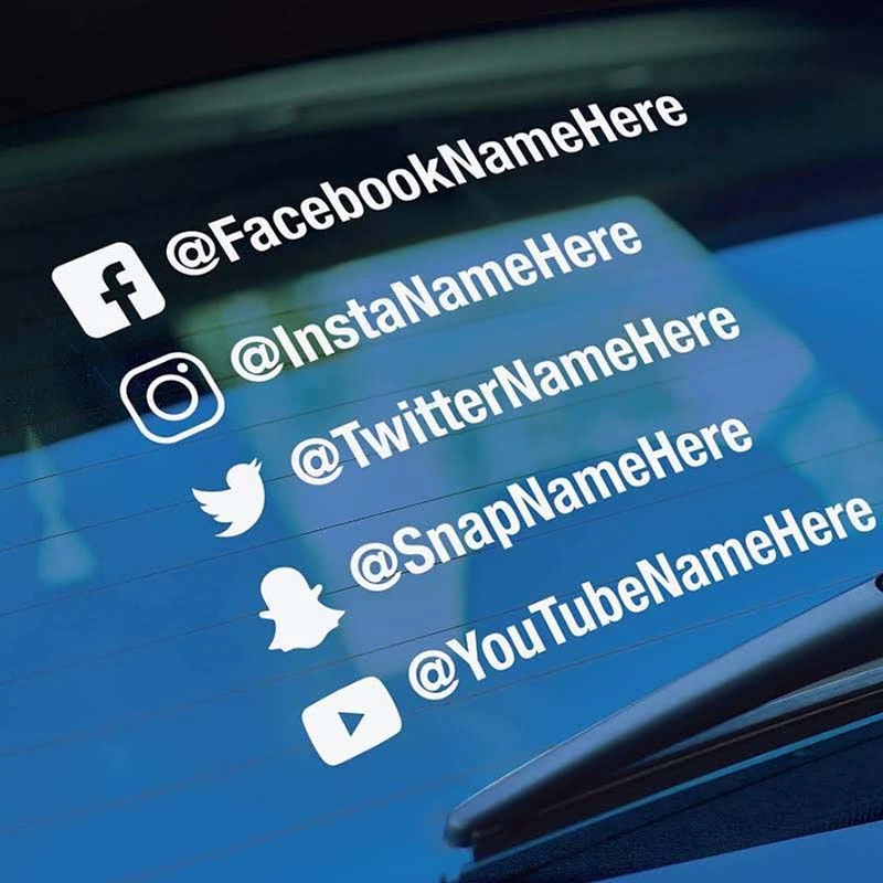 Decalcomania fustellata personalizzata per social media